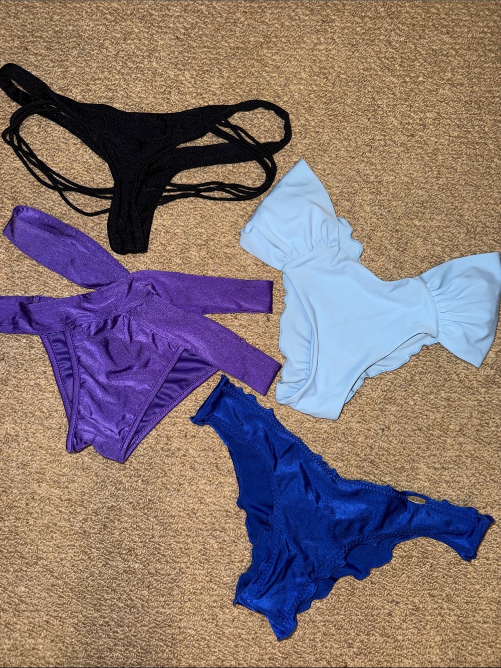 4 Bikini Bottoms Strappy Cheeky S/M